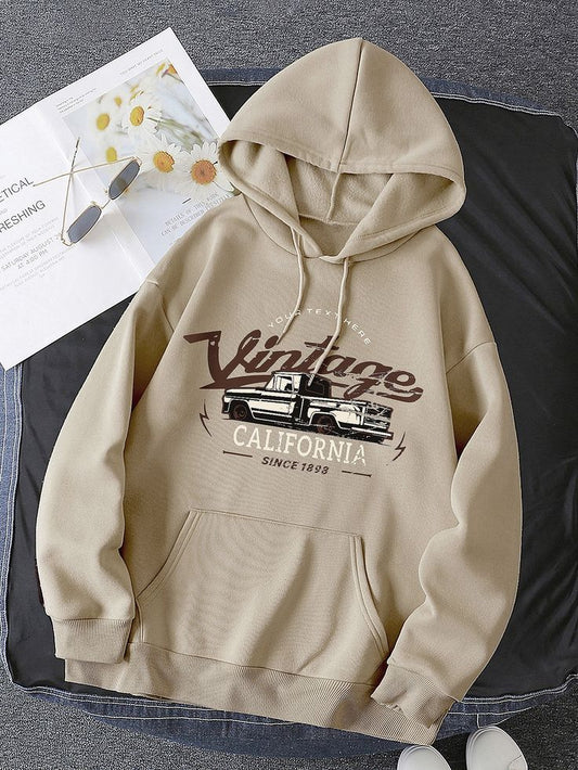 Vintage California Classic Hoodie – Sand Beige