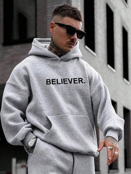 Men's "BELIEVER." Hoodie – Minimalist & Stylish